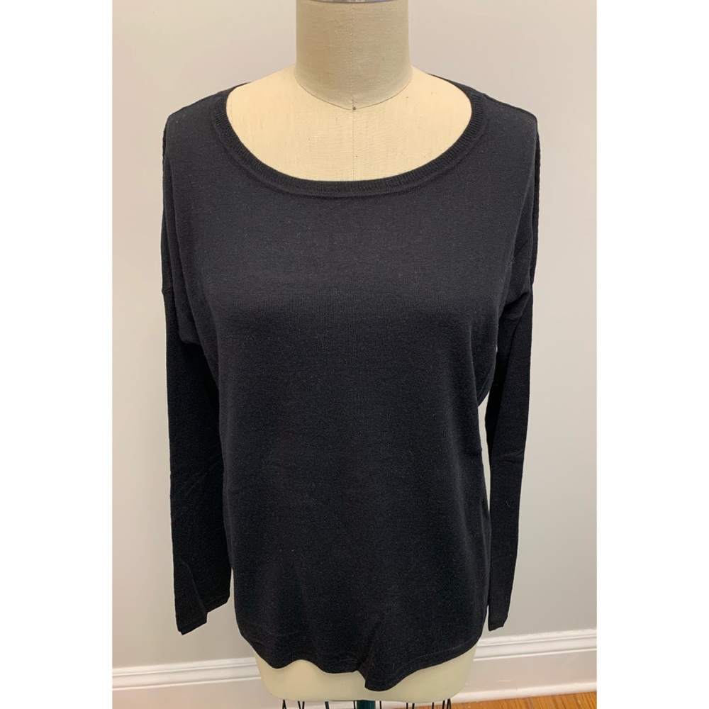 Vince Scoop Neck Lightweight Sweater Black Small